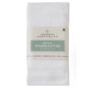 Grandeur Hospitality Towels Washcloth 100% Cotton 13x13 in 24pk